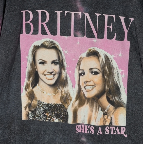 Britney Spears "She's A Star" Gray & Pink Tie Dye T-Shirt Size XL - Picture 2 of 6